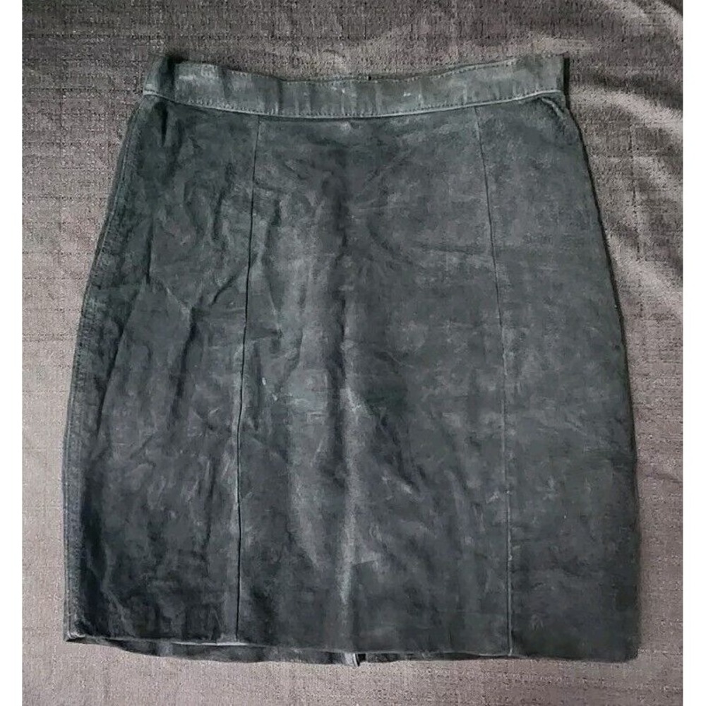 Vintage Leather By Gianni Black Genuine Leather Lined Moto Skirt See Measurement